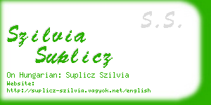szilvia suplicz business card